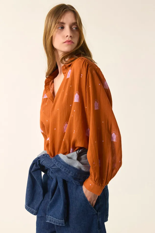 Women Blouse Ema Isba Blouse Coton Multicolore Des Petits Hauts Blouses Shirts and Tops
