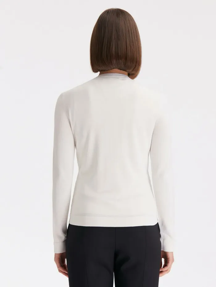 Women Blouses and Knits Oscar De La Renta Chantilly Lace Guipure Inset Cardigan White Women Blouses and Knits Oscar De La Renta Chantilly Lace Guipure Inset Cardigan White