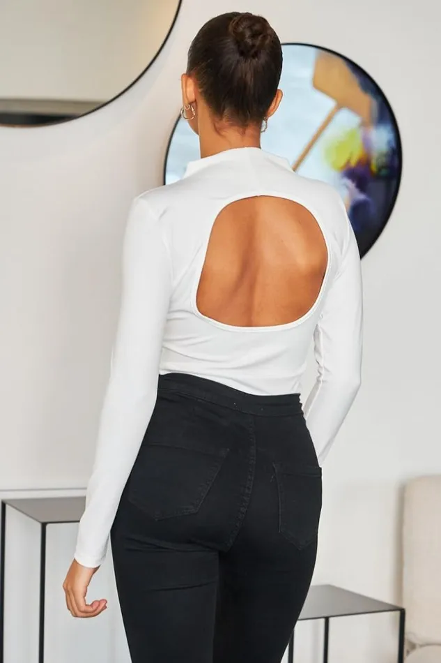 Women Body Blanc Ajour Au Dos White Brentiny Paris White Tops