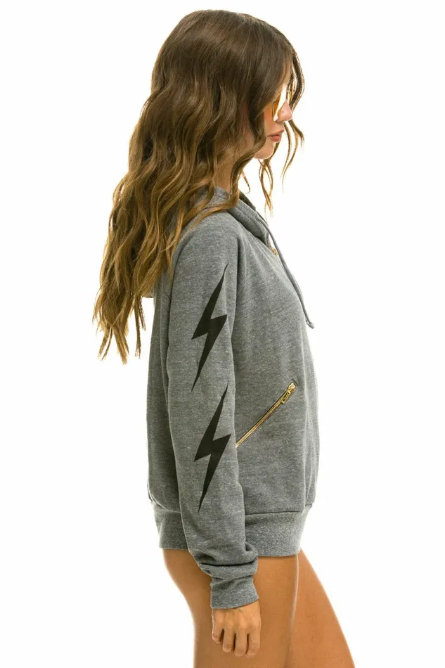 Women BOLT 4 ZIP HOODIE RELAXED WITH POCKETS 8211 HEATHER GREY Aviator Nation BoltCollection Women BOLT 4 ZIP HOODIE RELAXED WITH POCKETS 8211 HEATHER GREY Aviator Nation BoltCollection