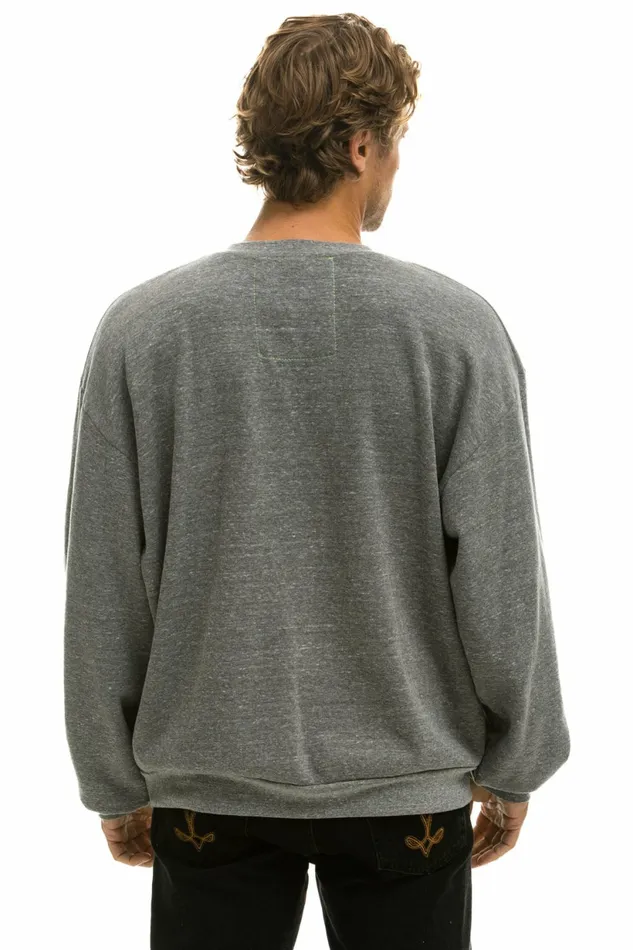 Women BOLT STITCH RELAXED CREW SWEATSHIRT 8211 HEATHER GREY BLACK Aviator Nation UnisexCrewSweatshirt Women BOLT STITCH RELAXED CREW SWEATSHIRT 8211 HEATHER GREY BLACK Aviator Nation UnisexCrewSweatshirt