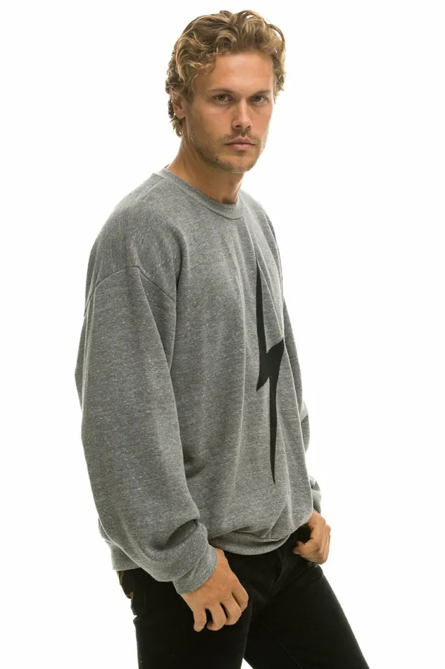 Women BOLT STITCH RELAXED CREW SWEATSHIRT 8211 HEATHER GREY BLACK Aviator Nation UnisexCrewSweatshirt Women BOLT STITCH RELAXED CREW SWEATSHIRT 8211 HEATHER GREY BLACK Aviator Nation UnisexCrewSweatshirt