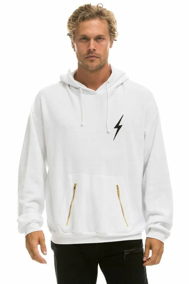 Women BOLT STITCH RELAXED PULLOVER HOODIE WITH POCKET ZIPPERS 8211 WHITE BLACK Aviator Nation BoltCollection Women BOLT STITCH RELAXED PULLOVER HOODIE WITH POCKET ZIPPERS 8211 WHITE BLACK Aviator Nation BoltCollection