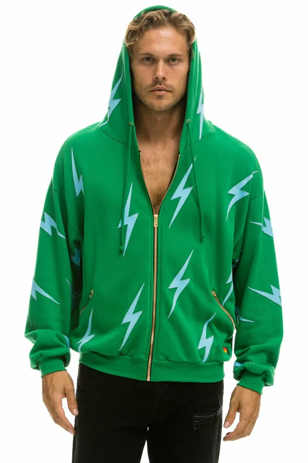 Women BOLT STITCH REPEAT RELAXED ZIP HOODIE WITH POCKET ZIPPERS 8211 KELLY GREEN BLUE Aviator Nation BoltCollection Women BOLT STITCH REPEAT RELAXED ZIP HOODIE WITH POCKET ZIPPERS 8211 KELLY GREEN BLUE Aviator Nation BoltCollection