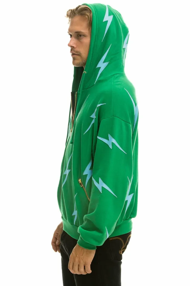 Women BOLT STITCH REPEAT RELAXED ZIP HOODIE WITH POCKET ZIPPERS 8211 KELLY GREEN BLUE Aviator Nation BoltCollection Women BOLT STITCH REPEAT RELAXED ZIP HOODIE WITH POCKET ZIPPERS 8211 KELLY GREEN BLUE Aviator Nation BoltCollection