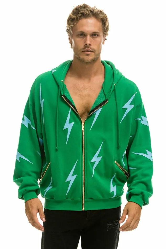 Women BOLT STITCH REPEAT RELAXED ZIP HOODIE WITH POCKET ZIPPERS 8211 KELLY GREEN BLUE Aviator Nation BoltCollection Women BOLT STITCH REPEAT RELAXED ZIP HOODIE WITH POCKET ZIPPERS 8211 KELLY GREEN BLUE Aviator Nation BoltCollection