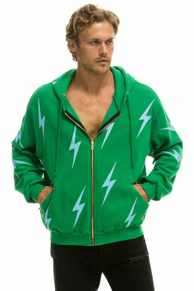 Women BOLT STITCH REPEAT RELAXED ZIP HOODIE WITH POCKET ZIPPERS 8211 KELLY GREEN BLUE Aviator Nation BoltCollection Women BOLT STITCH REPEAT RELAXED ZIP HOODIE WITH POCKET ZIPPERS 8211 KELLY GREEN BLUE Aviator Nation BoltCollection