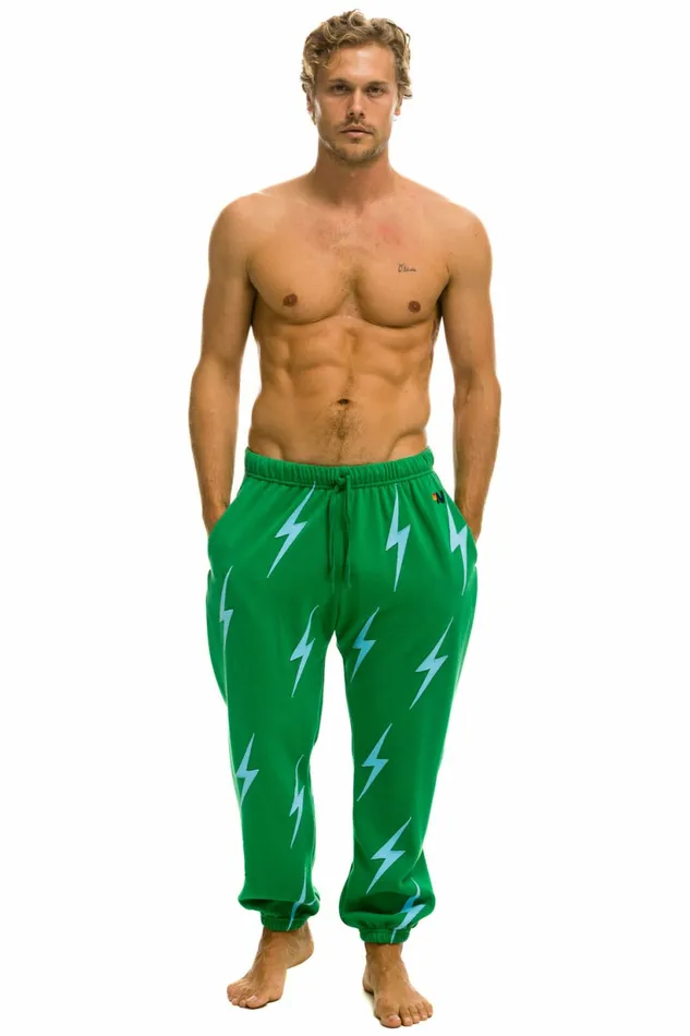Women BOLT STITCH REPEAT SWEATPANTS 8211 KELLY GREEN BLUE Aviator Nation BoltCollection Women BOLT STITCH REPEAT SWEATPANTS 8211 KELLY GREEN BLUE Aviator Nation BoltCollection