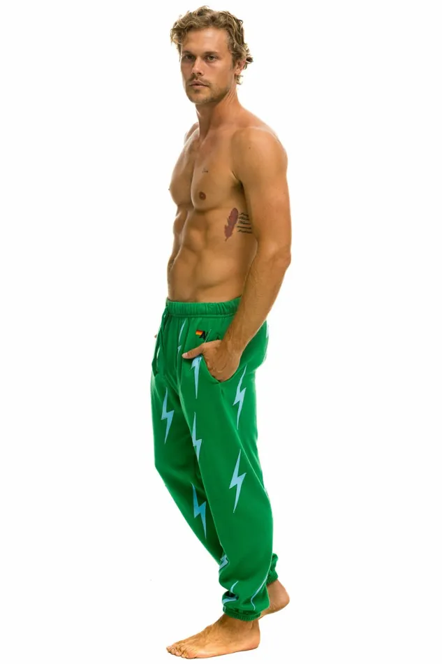 Women BOLT STITCH REPEAT SWEATPANTS 8211 KELLY GREEN BLUE Aviator Nation BoltCollection Women BOLT STITCH REPEAT SWEATPANTS 8211 KELLY GREEN BLUE Aviator Nation BoltCollection