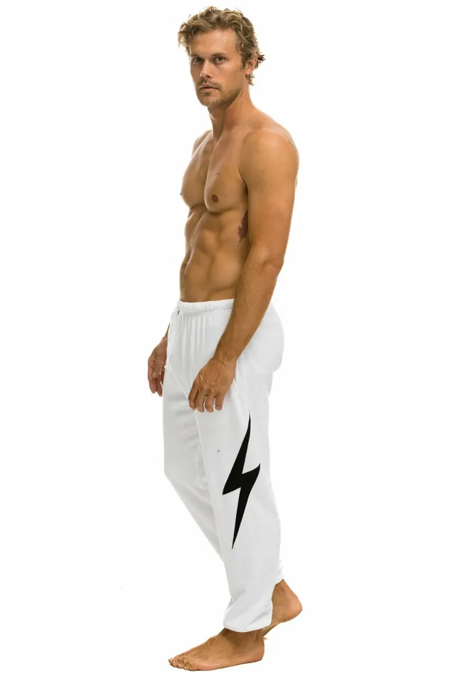 Women BOLT STITCH SWEATPANTS 8211 WHITE BLACK Aviator Nation BoltCollection