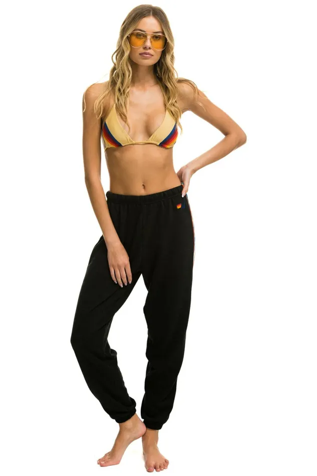 Women BOLT STRIPE SWEATPANTS 8211 BLACK Aviator Nation Sweatpants Women BOLT STRIPE SWEATPANTS 8211 BLACK Aviator Nation Sweatpants