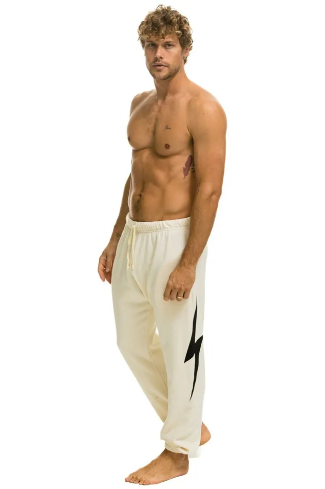 Women BOLT SWEATPANTS 8211 VINTAGE WHITE Aviator Nation BoltCollection