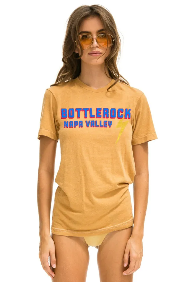 Women BOTTLEROCK 2023 TEE 8211 KHAKI Aviator Nation UnisexTees