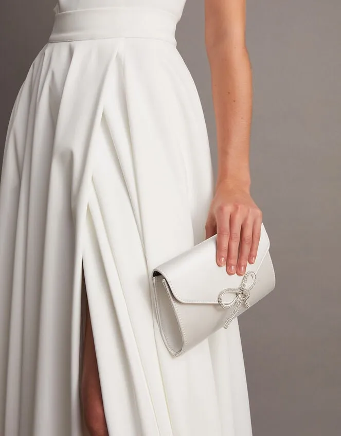 Women Bow Detail Satin Clutch Monsoon Bags and Purses