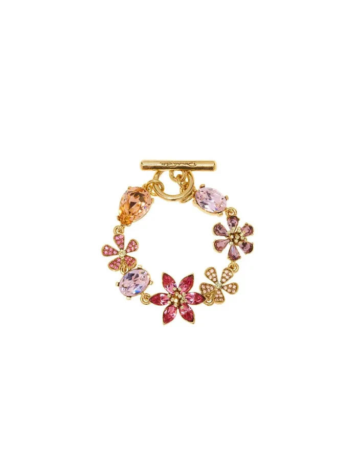 Women Bracelets Oscar De La Renta Crystal Flower Bracelet Rose Multi