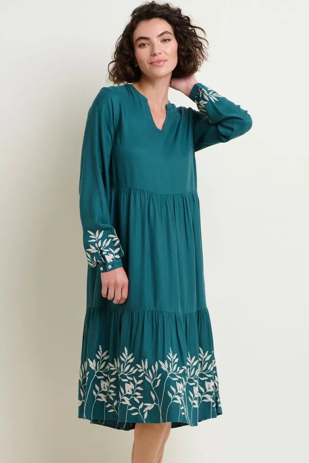 Women Brakeburn Dresses Teal Anwen Embroidered Maxi Dress