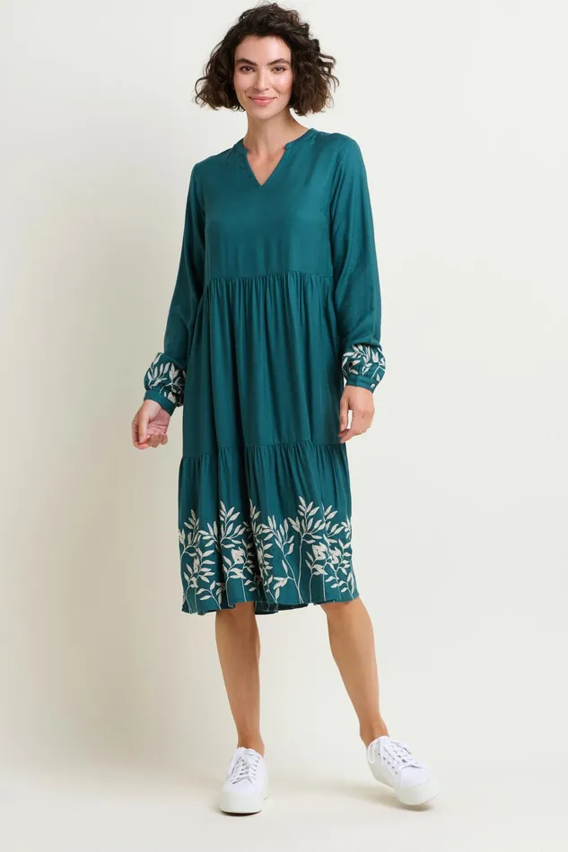 Women Brakeburn Dresses Teal Anwen Embroidered Maxi Dress