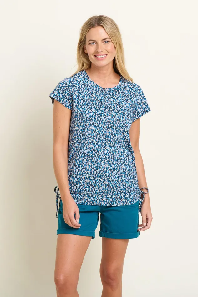Women Brakeburn Shirts Blue Brushed Camo TShirt