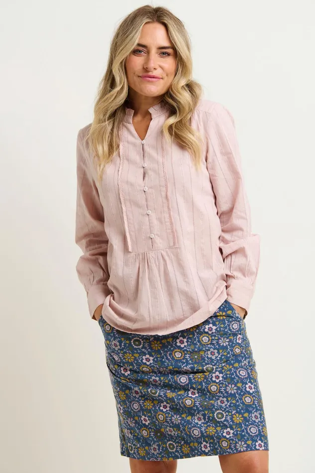 Women Brakeburn Shirts Pink Peony Blouse