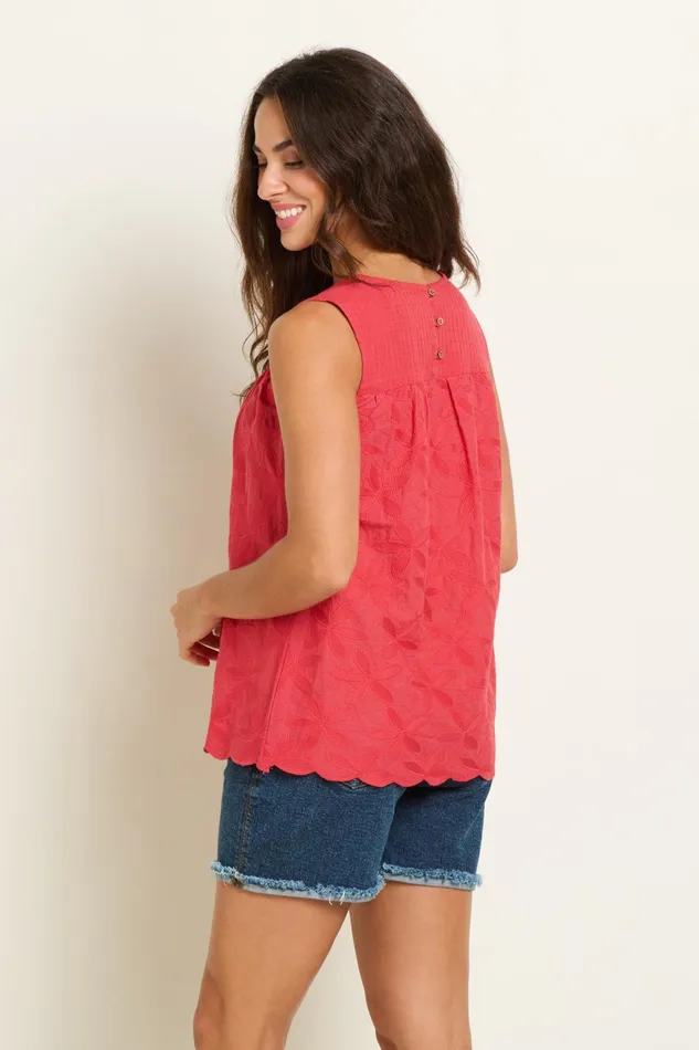 Women Brakeburn Shirts Red Ruby Embroidered Blouse
