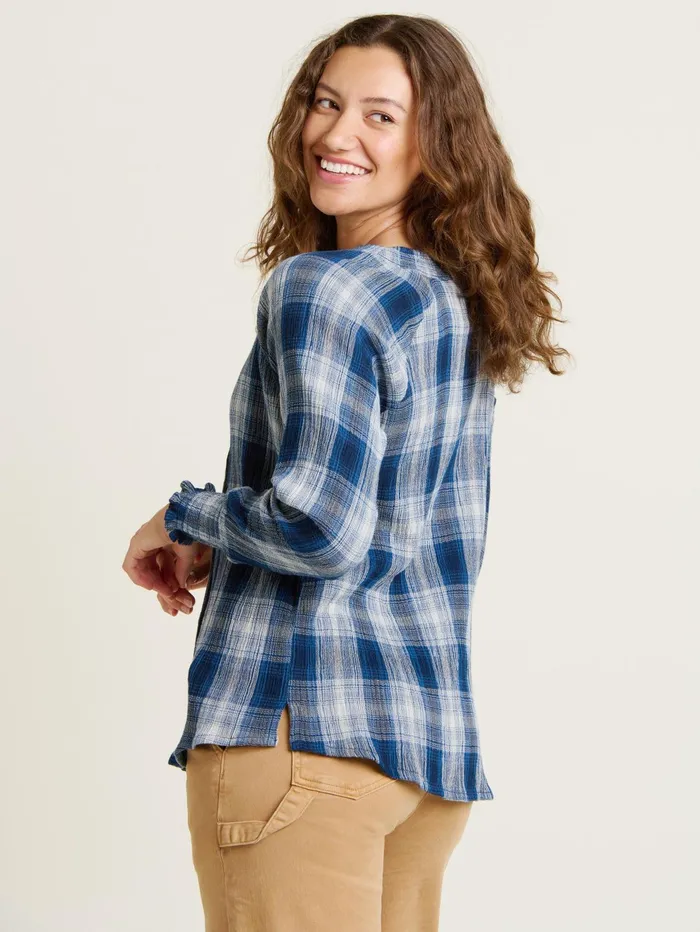 Women Brakeburn Tops TShirts And Vests Blue Gold Hill Blouse