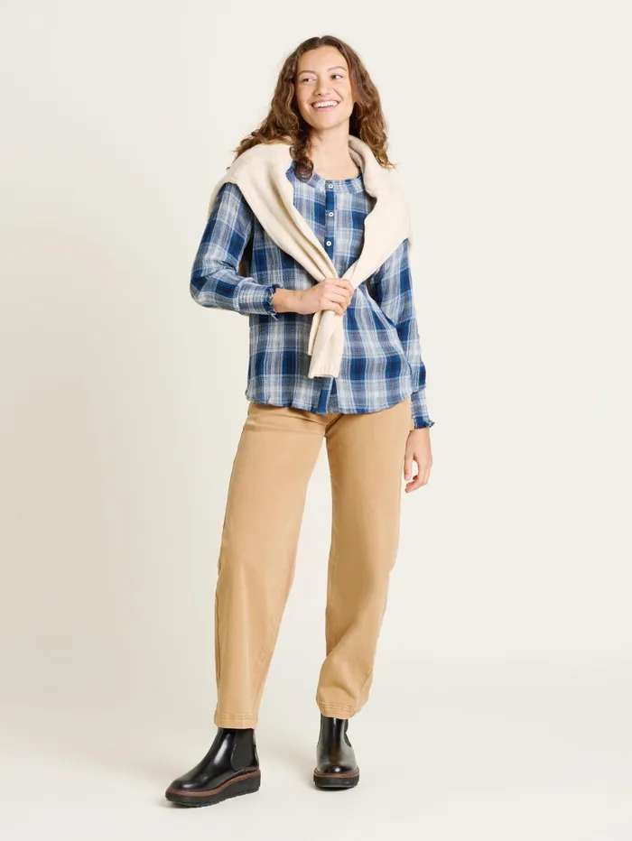 Women Brakeburn Tops TShirts And Vests Blue Gold Hill Blouse