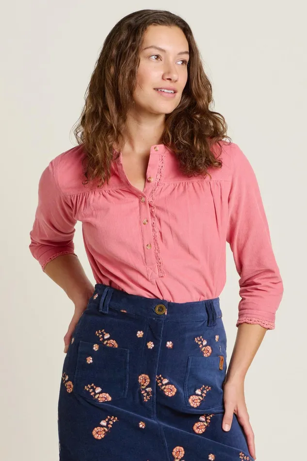 Women Brakeburn Tops TShirts And Vests Pink Shore Cord Blouse