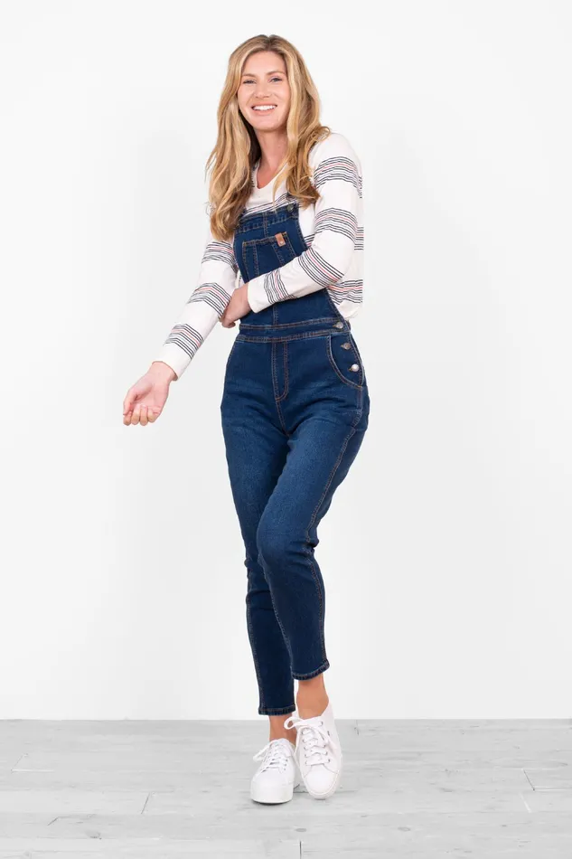 Women Brakeburn Trousers Skirts and Shorts Dark Wash Denim Dungarees