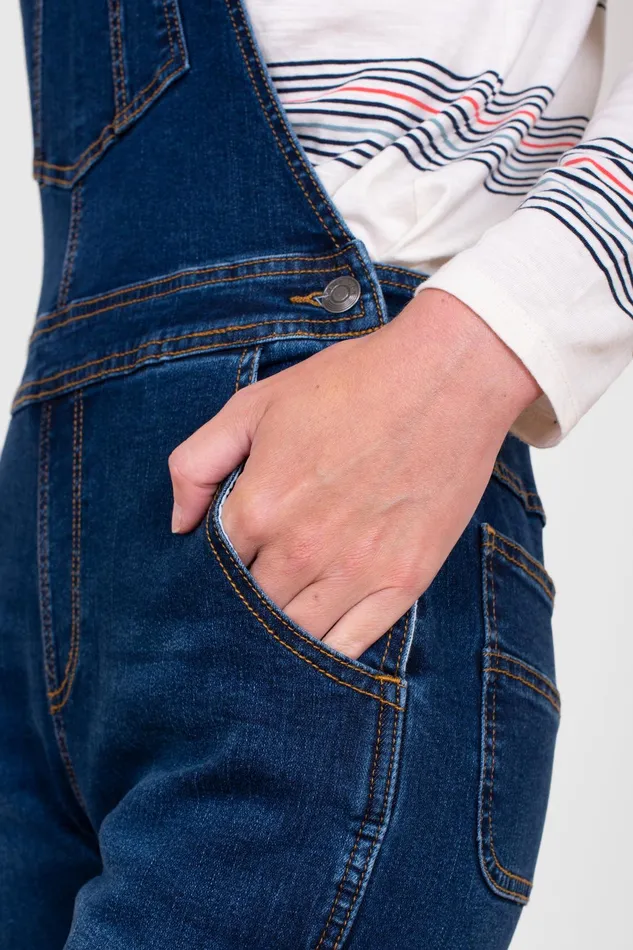 Women Brakeburn Trousers Skirts and Shorts Dark Wash Denim Dungarees