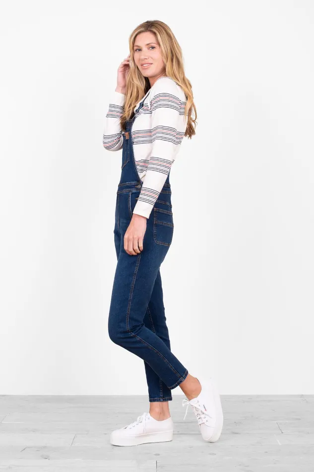 Women Brakeburn Trousers Skirts and Shorts Dark Wash Denim Dungarees