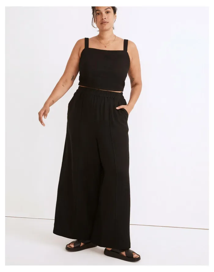 Women Breezewoven Pull On High Rise Straight Pants True Black Madewell Pants