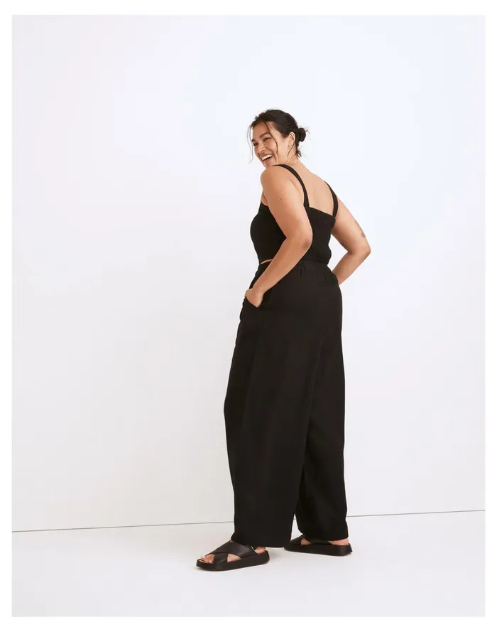 Women Breezewoven Pull On High Rise Straight Pants True Black Madewell Pants Women Breezewoven Pull On High Rise Straight Pants True Black Madewell Pants
