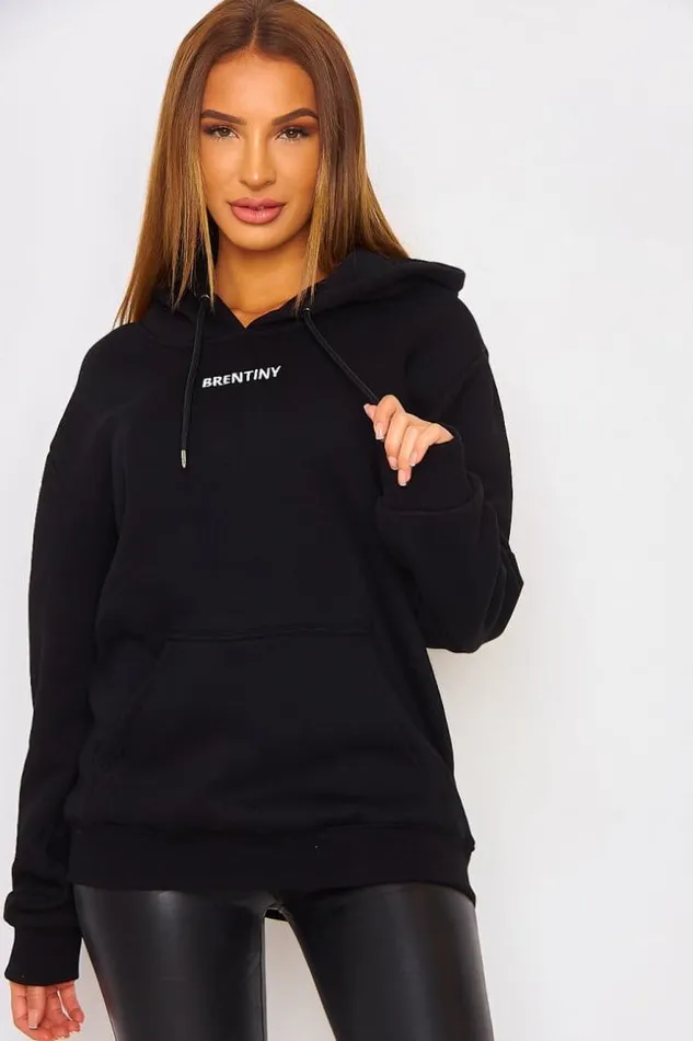 Women Brentiny Black Hoodie Black Brentiny Paris Sweaters and Sweatshirts