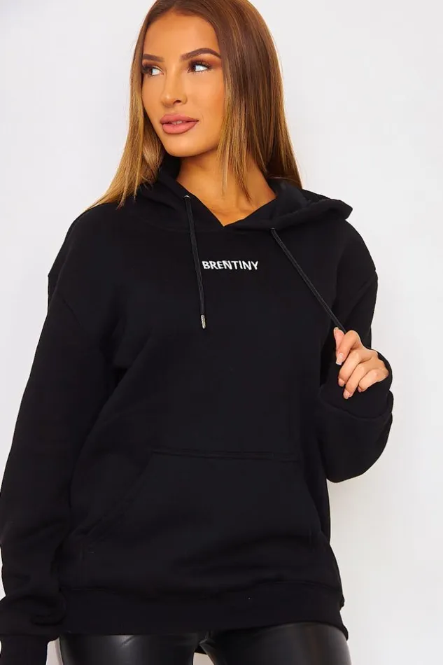 Women Brentiny Black Hoodie Black Brentiny Paris Sweaters and Sweatshirts