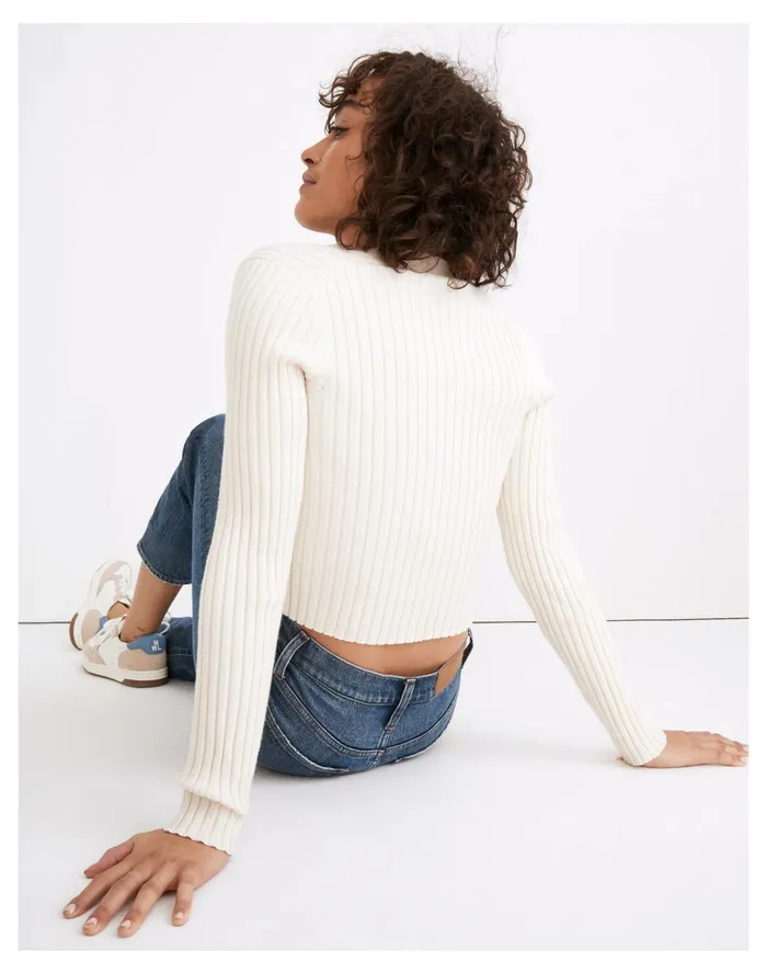 Women Brenville Crop Cardigan Sweater Antique Cream Madewell Sweaters Women Brenville Crop Cardigan Sweater Antique Cream Madewell Sweaters