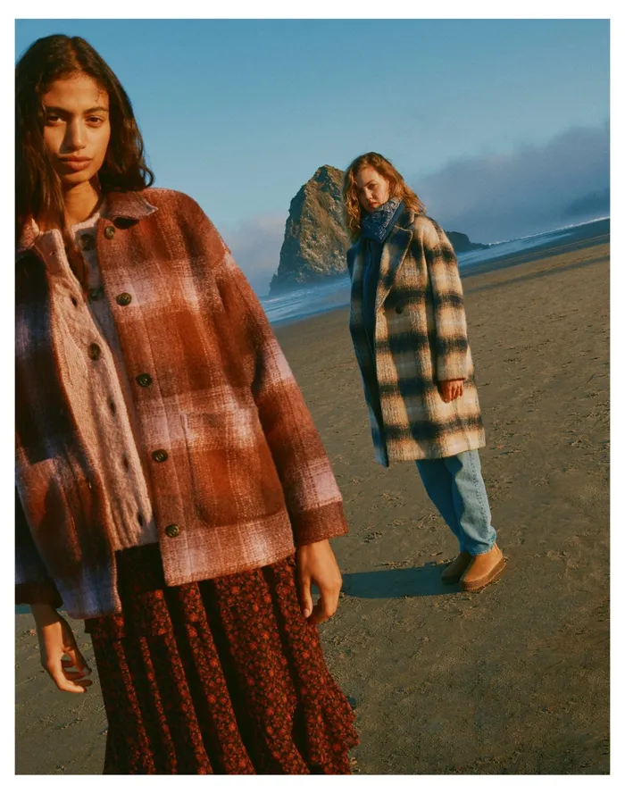 Women Brushed Plaid Knit Shirt Jacket Faded Fig Madewell Sweatshirts and Sweatpants Women Brushed Plaid Knit Shirt Jacket Faded Fig Madewell Sweatshirts and Sweatpants