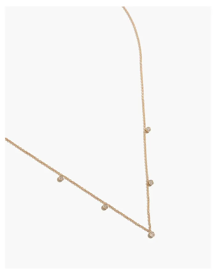 Women BYCHARI 5 DIAMOND NECKLACE Gold Madewell Fine Jewelry
