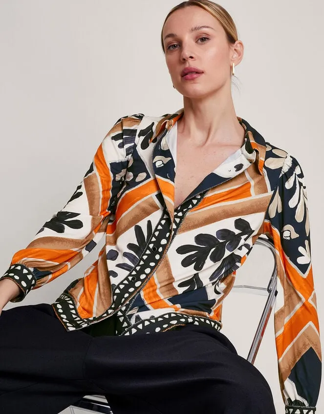 Women Cadenza Print Jersey Shirt Black Monsoon Tops and Blouses