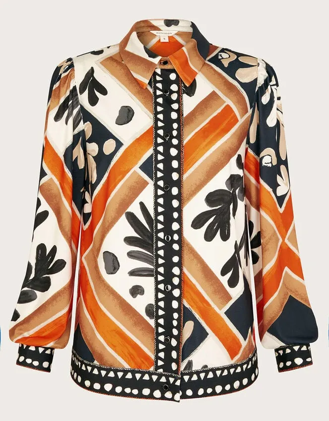 Women Cadenza Print Jersey Shirt Black Monsoon Tops and Blouses