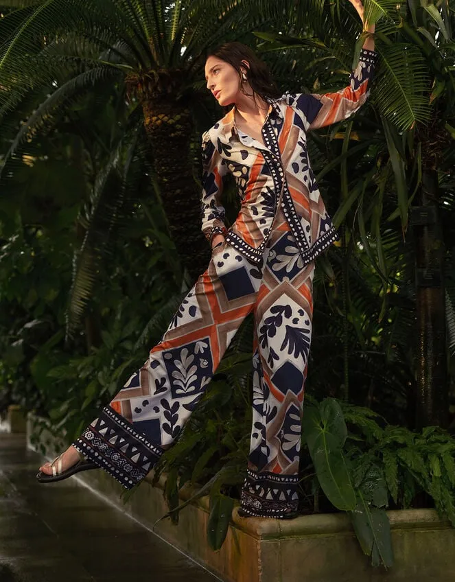 Women Cadenza Print Jersey Trousers Black Monsoon Casualwear