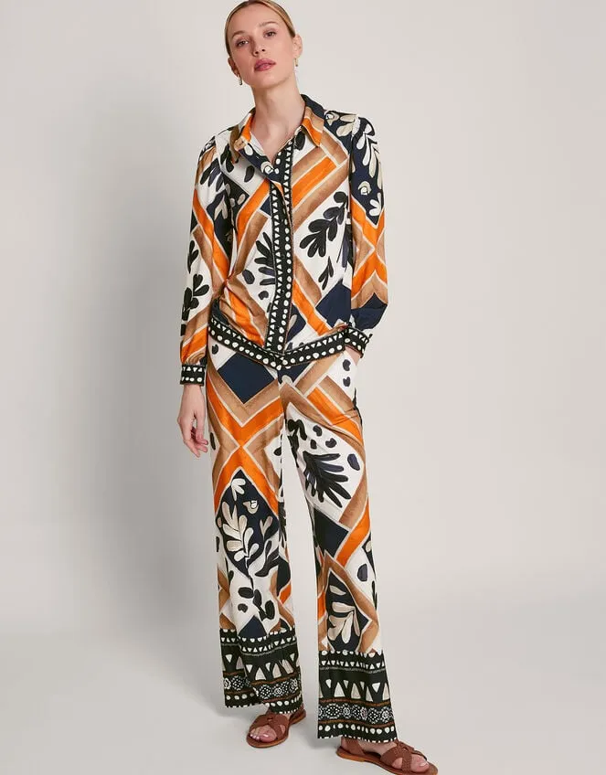 Women Cadenza Print Jersey Trousers Black Monsoon Casualwear