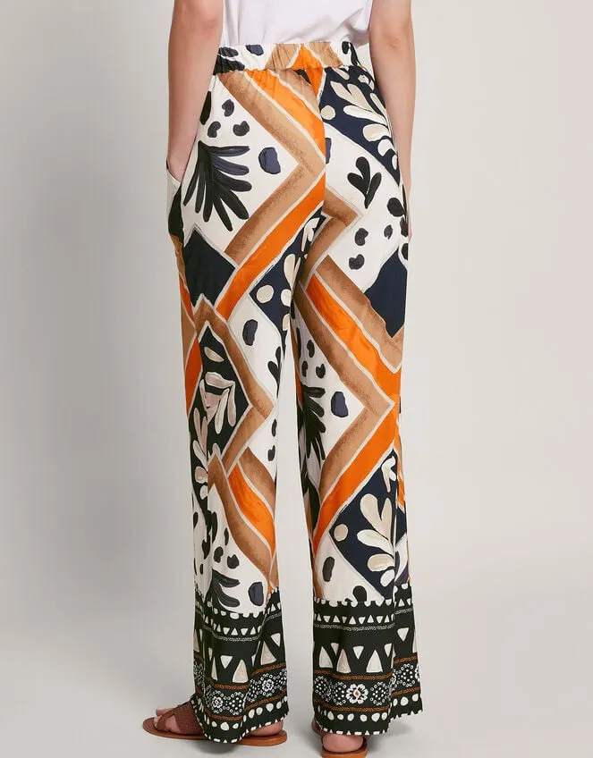 Women Cadenza Print Jersey Trousers Black Monsoon Casualwear