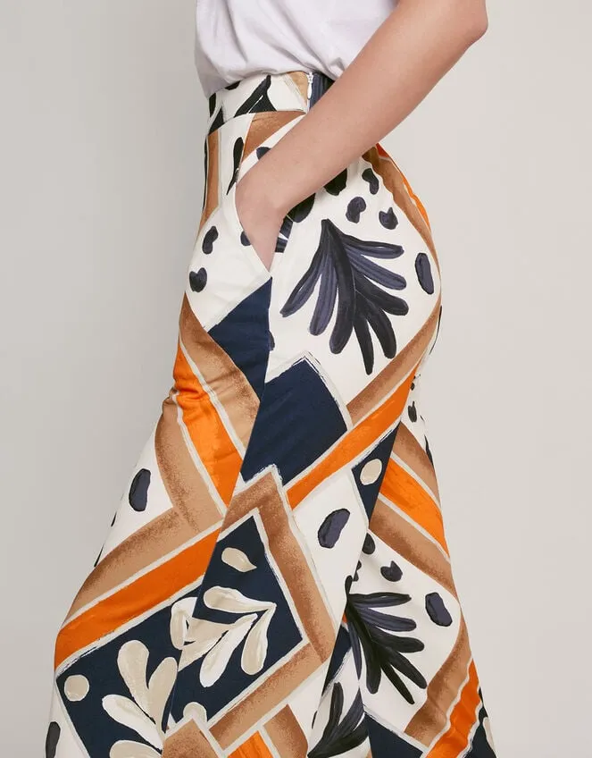 Women Cadenza Print Jersey Trousers Black Monsoon Casualwear
