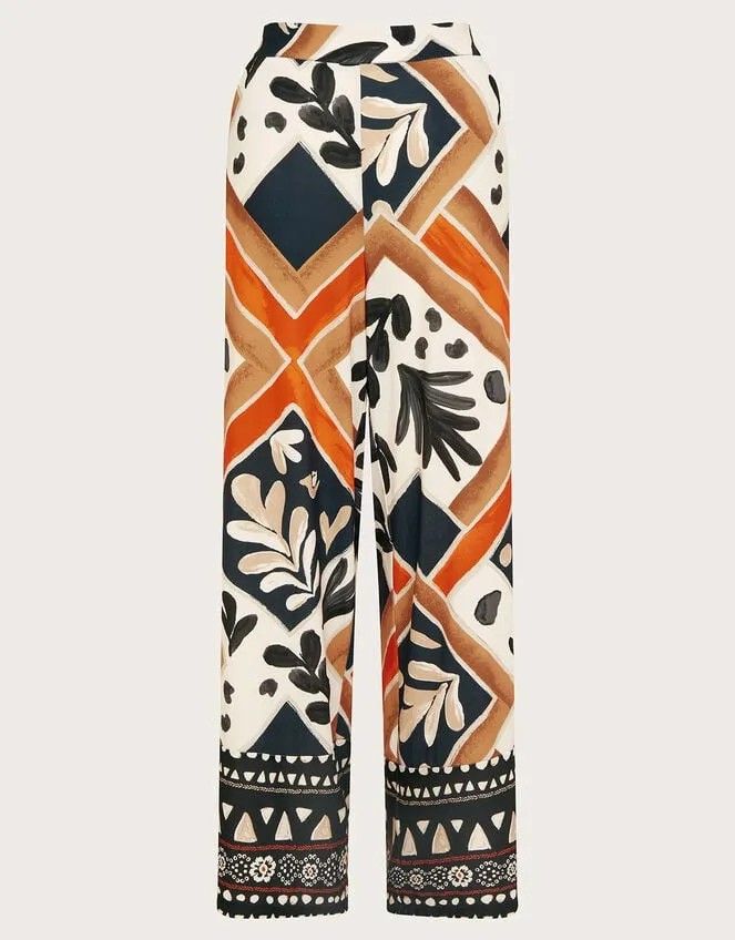 Women Cadenza Print Jersey Trousers Black Monsoon Casualwear