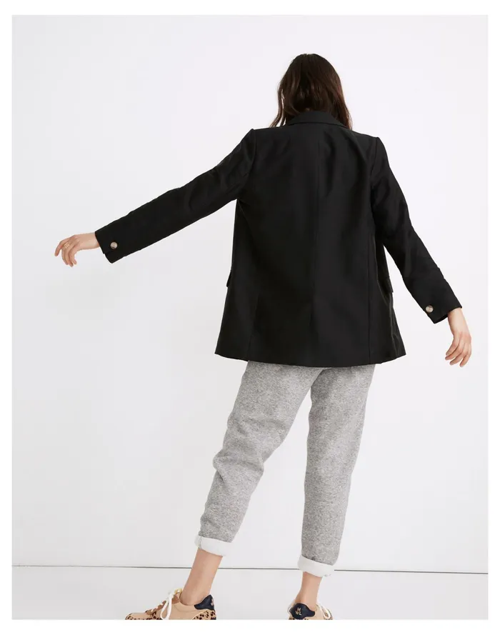 Women Caldwell Double Breasted Blazer True Black Madewell Jackets Women Caldwell Double Breasted Blazer True Black Madewell Jackets