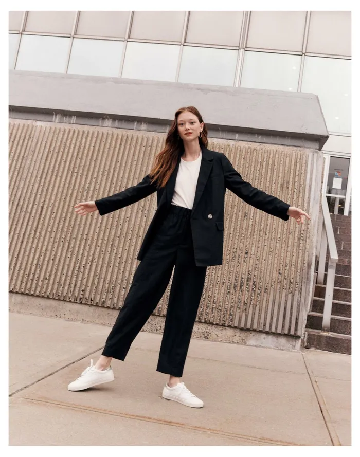 Women Caldwell Double Breasted Blazer True Black Madewell Jackets Women Caldwell Double Breasted Blazer True Black Madewell Jackets