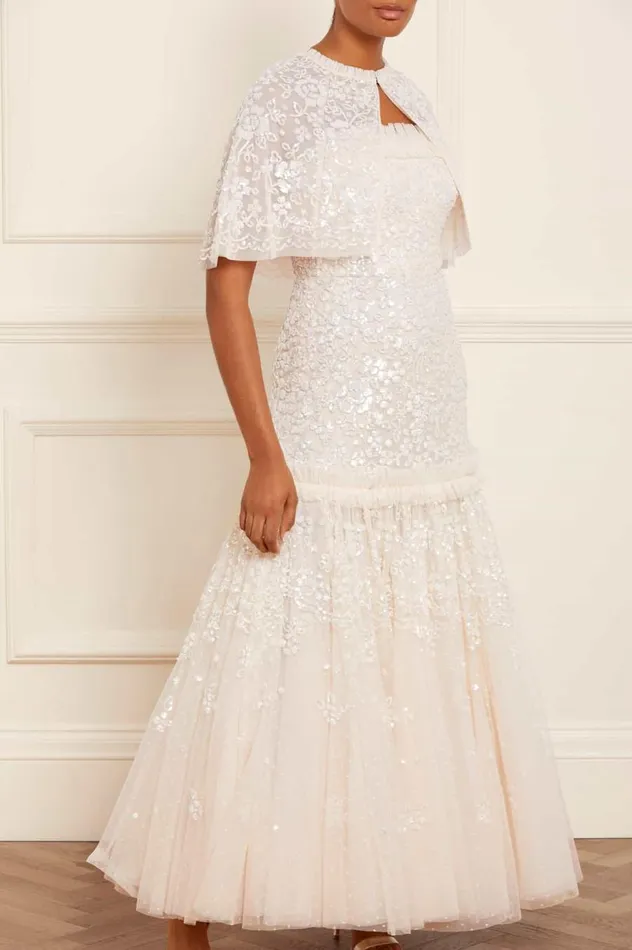 Women Capes Needle and Thread Regal Rose Gloss Short Open Cape Champagne