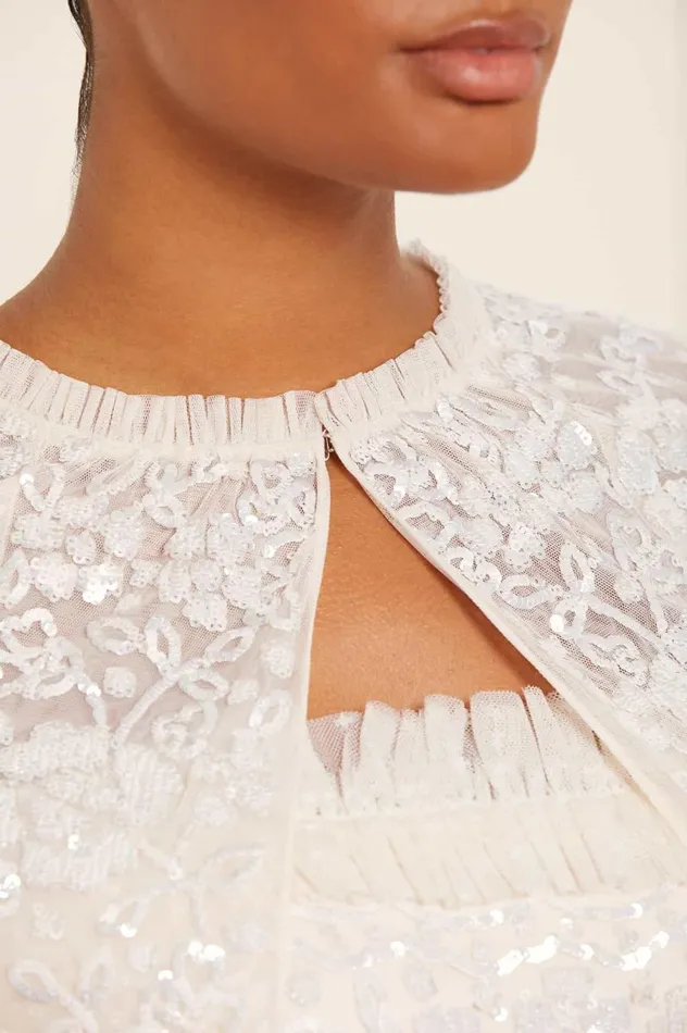 Women Capes Needle and Thread Regal Rose Gloss Short Open Cape Champagne