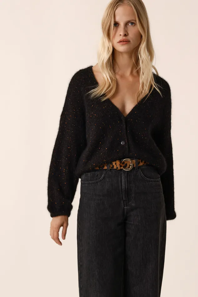 Women Cardigan Celestin Boutonne Noir Gilet Alpaga Noir Des Petits Hauts Jumpers and Cardigans Women Cardigan Celestin Boutonne Noir Gilet Alpaga Noir Des Petits Hauts Jumpers and Cardigans