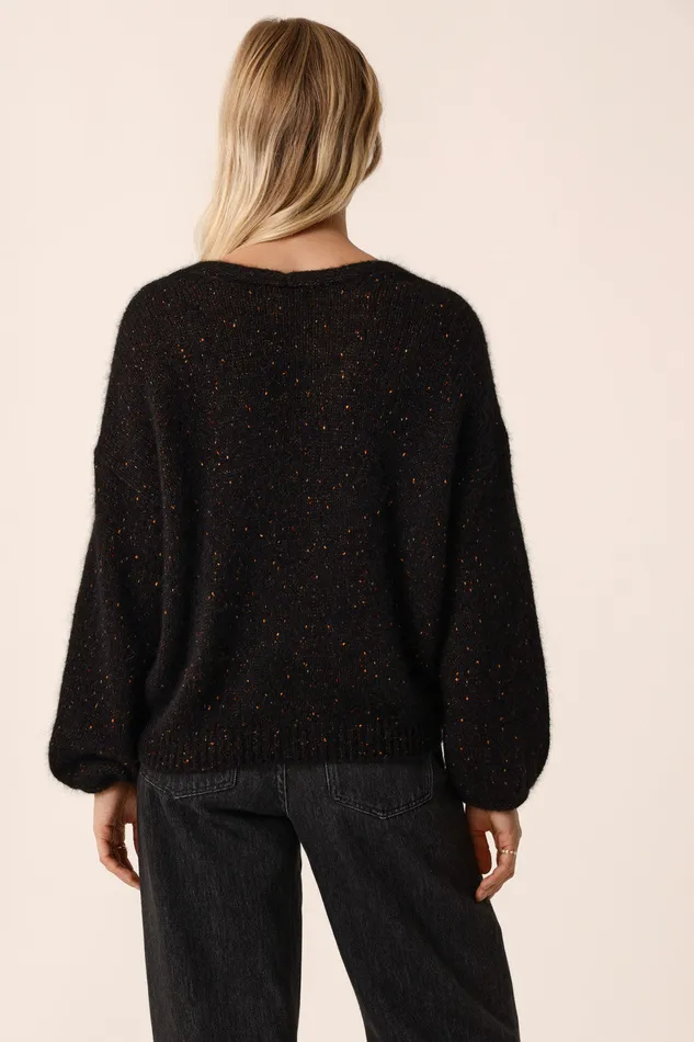 Women Cardigan Celestin Boutonne Noir Gilet Alpaga Noir Des Petits Hauts Jumpers and Cardigans